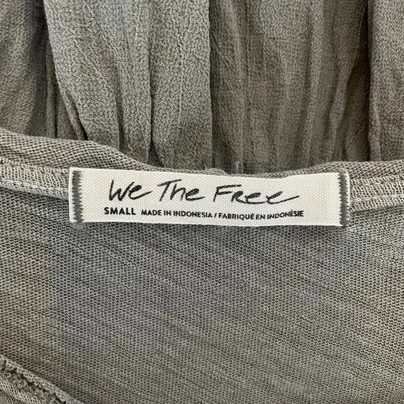 Free People | Womens Light Gray Relaxed Ruffled Tunic Top | Size: S - Picture 2 of 5